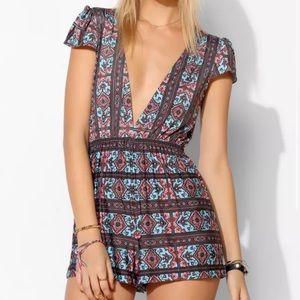 Deep V Bohemian Bones Romper